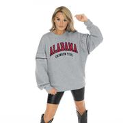 Alabama Gameday Couture Competitive Edge Drop Shoulder Jewel Crew